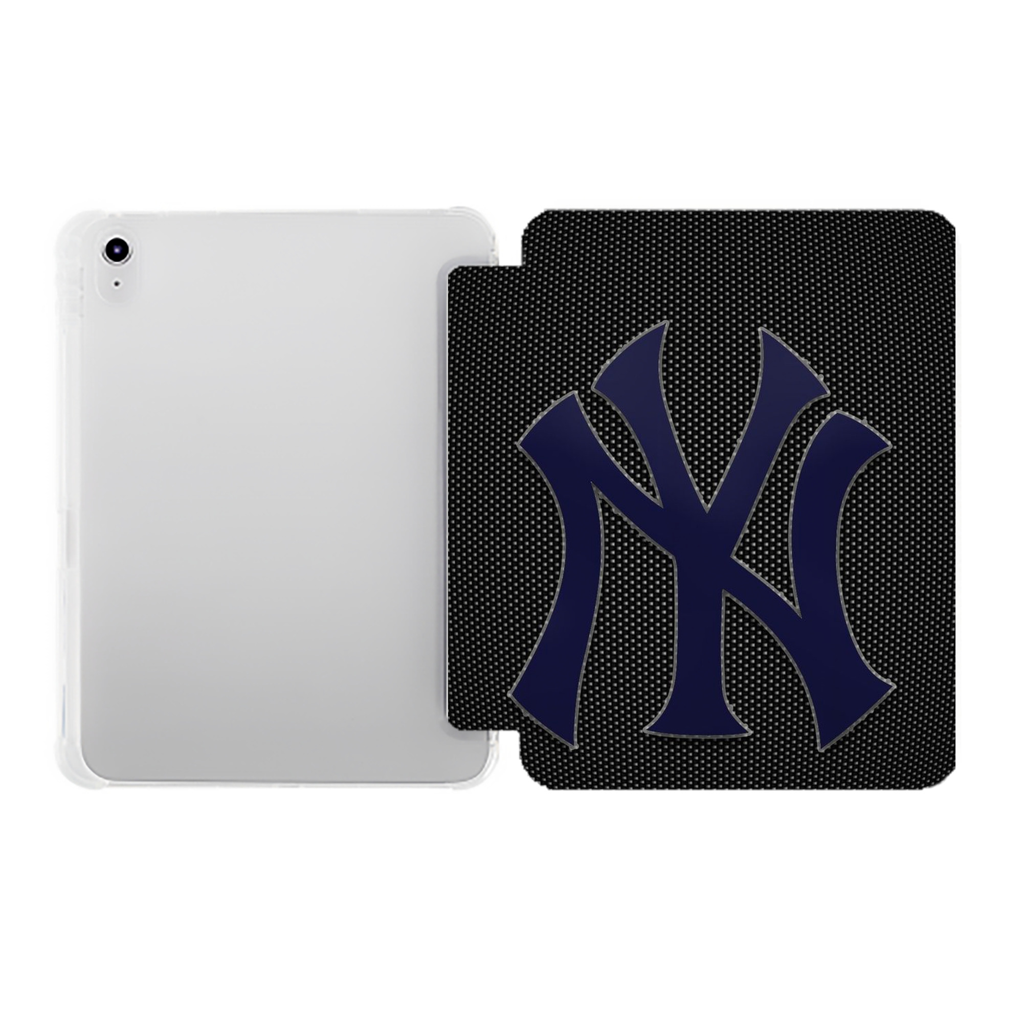 New York Yankees 166 Premium Tri-Fold PU Leather & Silicone IPad Case With Pencil Slot – Fits 9.5,10.5,10.9 – Adjustable Stand, Slim, Protective
